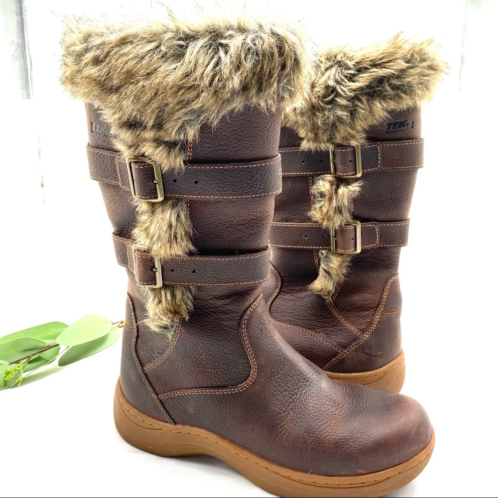 L.L. Bean Tek 2.5 Leather Faux Fur Primaloft Nordic Boots size 8